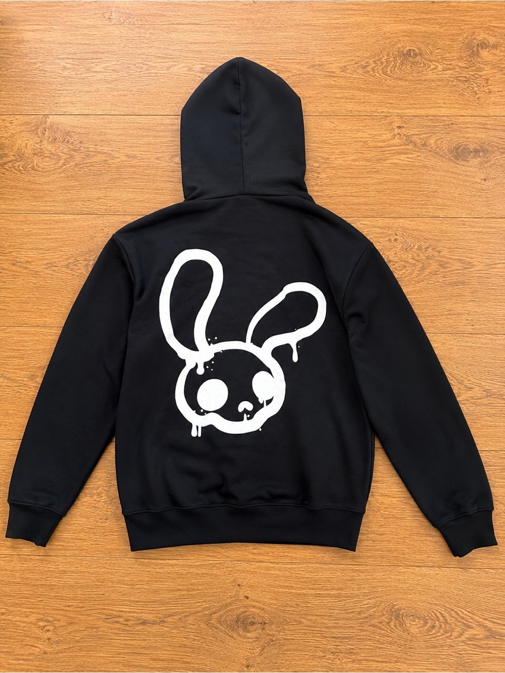Gildan Heavy Blend Black Graphic Bunny Hoodie Men’s Medium Streetwear